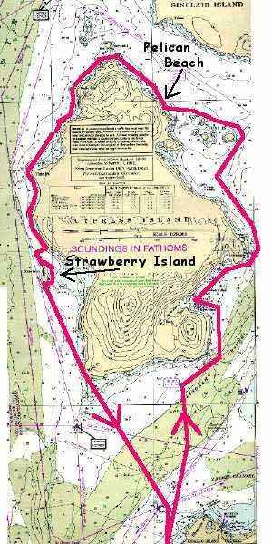 Map of Cypress Island, WA